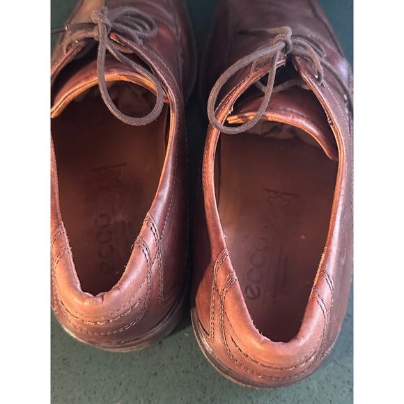 ECCO Holton Amber Brown Leather Oxford Lace Up Dress Shoes Mens Sz EU 47 / US 13 - Picture 3 of 6